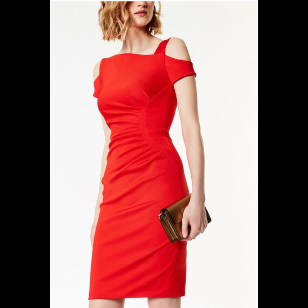 NWT 🔥 Karen Millen Cold-Shoulder Dress 🍒 Size 12